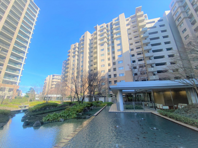 中庭には大きな池とたくさんの緑がございます